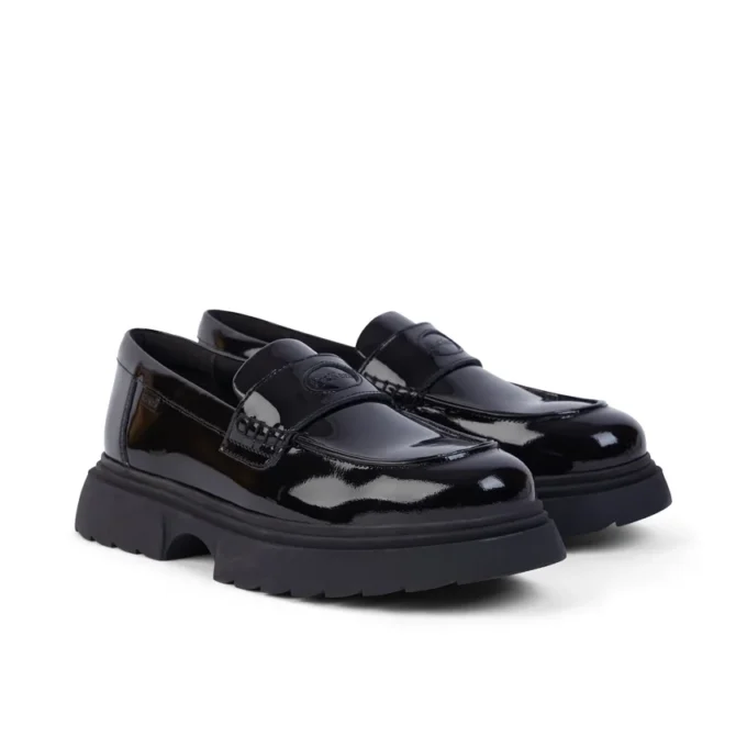 Mocassins Kenzi pour jeunes filles en cuir noir Mocassins Kenzi pour jeunes filles en cuir noir