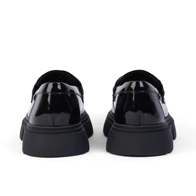 Mocassins Kenzi pour jeunes filles en cuir noir Mocassins Kenzi pour jeunes filles en cuir noir