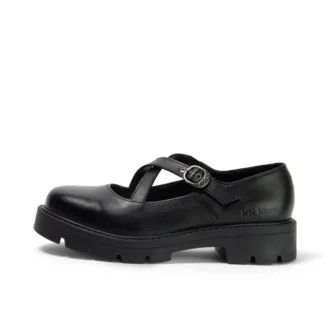Mocassins Kori MJ Cross pour jeunes filles en cuir verni noir