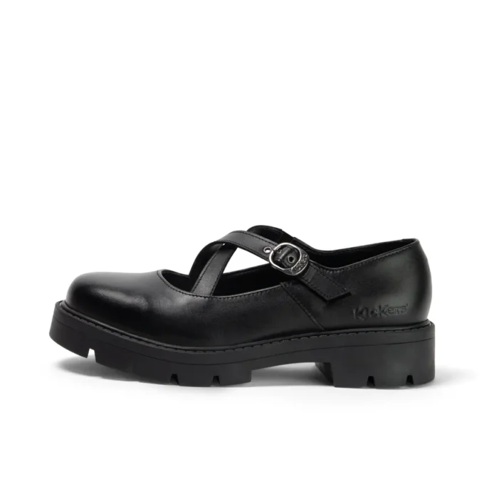 Mocassins Kori MJ Cross pour jeunes filles en cuir verni noir Mocassins Kori MJ Cross pour jeunes filles en cuir verni noir