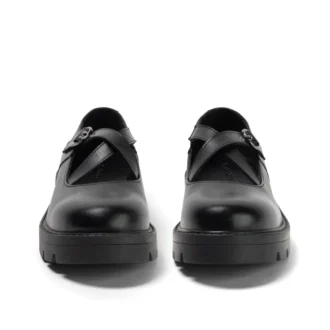 Mocassins Kori MJ Cross pour jeunes filles en cuir verni noir