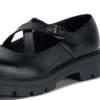 Mocassins Kori MJ Cross pour jeunes filles en cuir verni noir Mocassins Kori MJ Cross pour jeunes filles en cuir verni noir