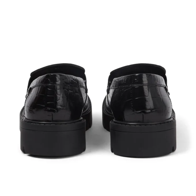 Mocassins Kori pour femme en cuir croco noir Mocassins Kori pour femme en cuir croco noir