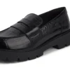 Mocassins Kori pour femme en cuir croco noir Mocassins Kori pour femme en cuir croco noir