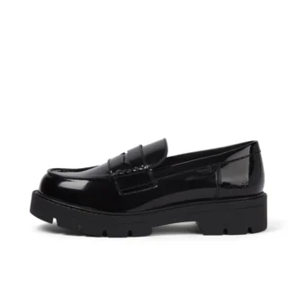 Mocassins Kori pour jeunes filles en cuir verni noir