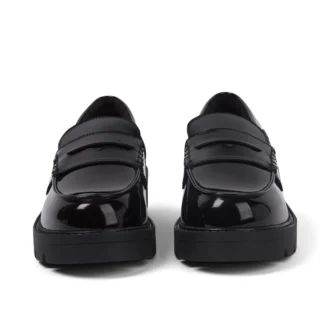 Mocassins Kori pour jeunes filles en cuir verni noir