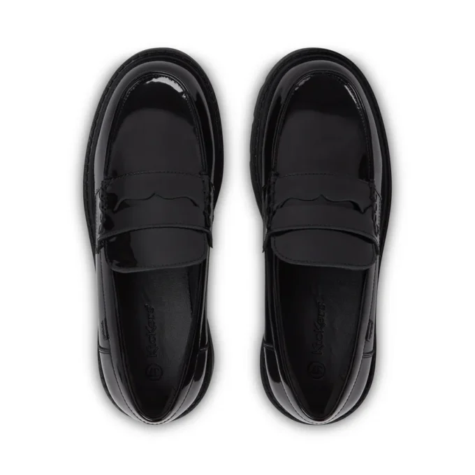 Mocassins Kori pour jeunes filles en cuir verni noir Mocassins Kori pour jeunes filles en cuir verni noir