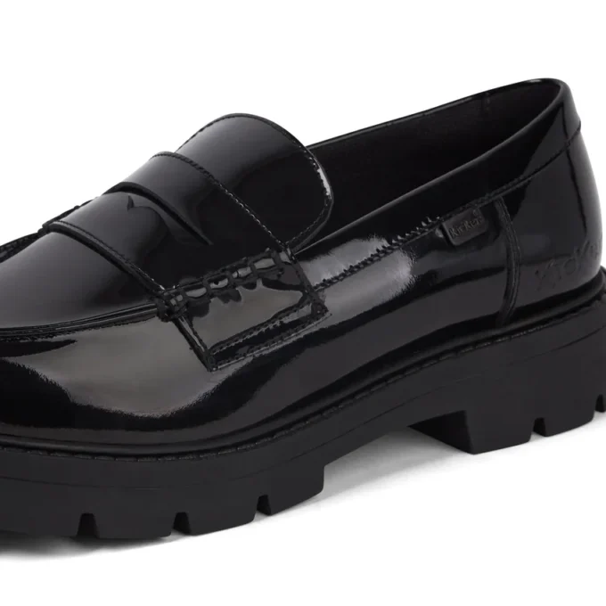 Mocassins Kori pour jeunes filles en cuir verni noir Mocassins Kori pour jeunes filles en cuir verni noir