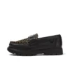 Mocassins Lennon unisexes pour adultes en cuir noir Mocassins Lennon unisexes pour adultes en cuir noir