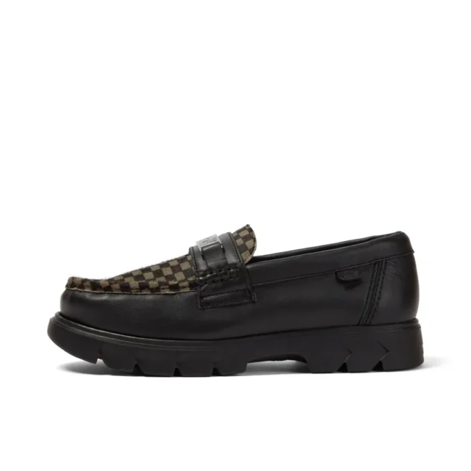 Mocassins Lennon unisexes pour adultes en cuir noir Mocassins Lennon unisexes pour adultes en cuir noir