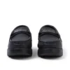 Mocassins Lennon unisexes pour adultes en cuir noir Mocassins Lennon unisexes pour adultes en cuir noir