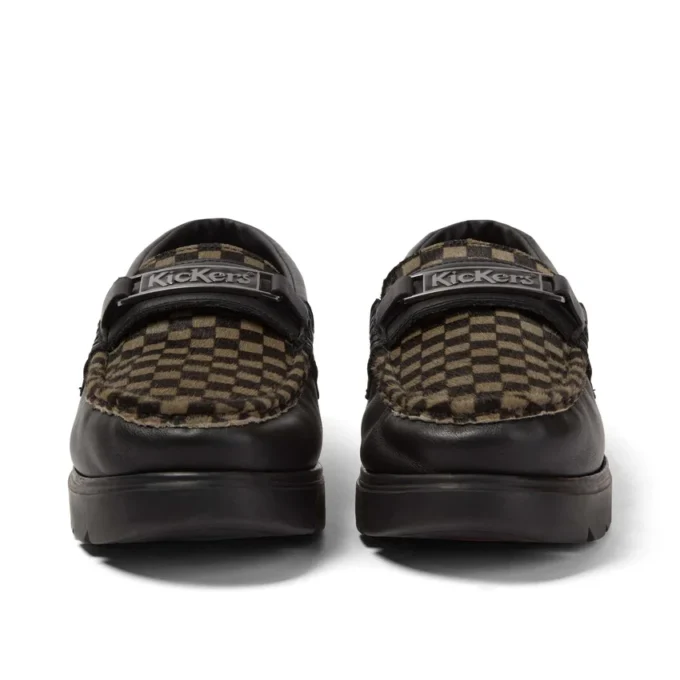 Mocassins Lennon unisexes pour adultes en cuir noir Mocassins Lennon unisexes pour adultes en cuir noir
