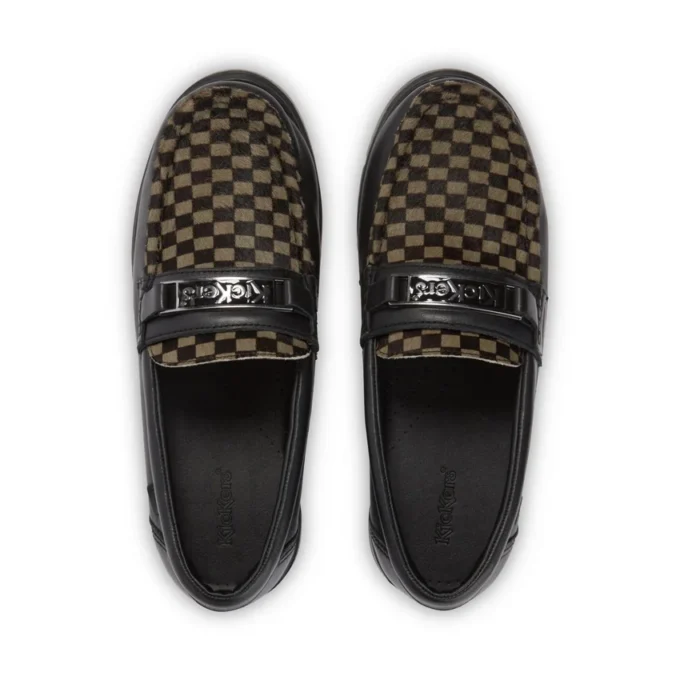 Mocassins Lennon unisexes pour adultes en cuir noir Mocassins Lennon unisexes pour adultes en cuir noir