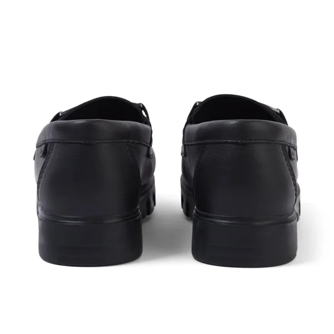 Mocassins Lennon unisexes pour adultes en cuir noir Mocassins Lennon unisexes pour adultes en cuir noir