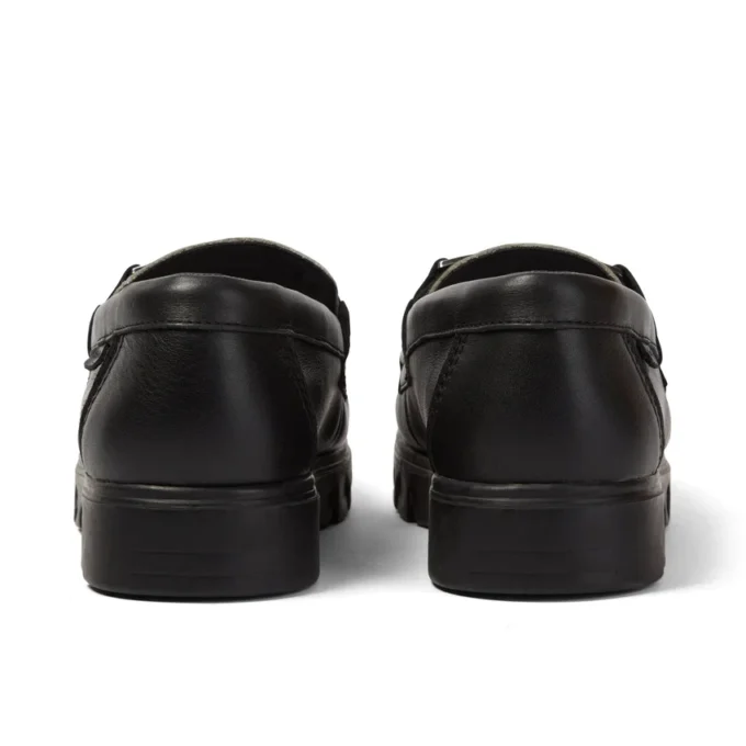 Mocassins Lennon unisexes pour adultes en cuir noir Mocassins Lennon unisexes pour adultes en cuir noir