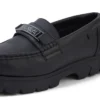 Mocassins Lennon unisexes pour adultes en cuir noir Mocassins Lennon unisexes pour adultes en cuir noir