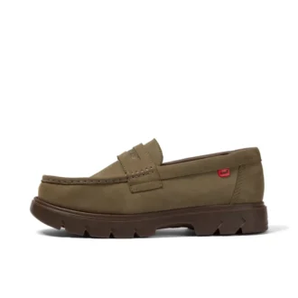 Mocassins Lennon unisexes pour adultes en cuir vert foncé