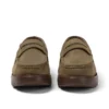 Mocassins Lennon unisexes pour adultes en cuir vert foncé Mocassins Lennon unisexes pour adultes en cuir vert foncé