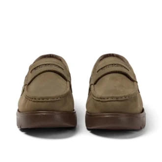 Mocassins Lennon unisexes pour adultes en cuir vert foncé