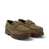 Mocassins Lennon unisexes pour adultes en cuir vert foncé Mocassins Lennon unisexes pour adultes en cuir vert foncé