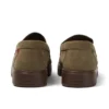 Mocassins Lennon unisexes pour adultes en cuir vert foncé Mocassins Lennon unisexes pour adultes en cuir vert foncé