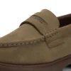 Mocassins Lennon unisexes pour adultes en cuir vert foncé Mocassins Lennon unisexes pour adultes en cuir vert foncé