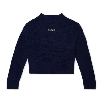 Pull-over à col bateau et manches larges Kickers bleu marine pour femme