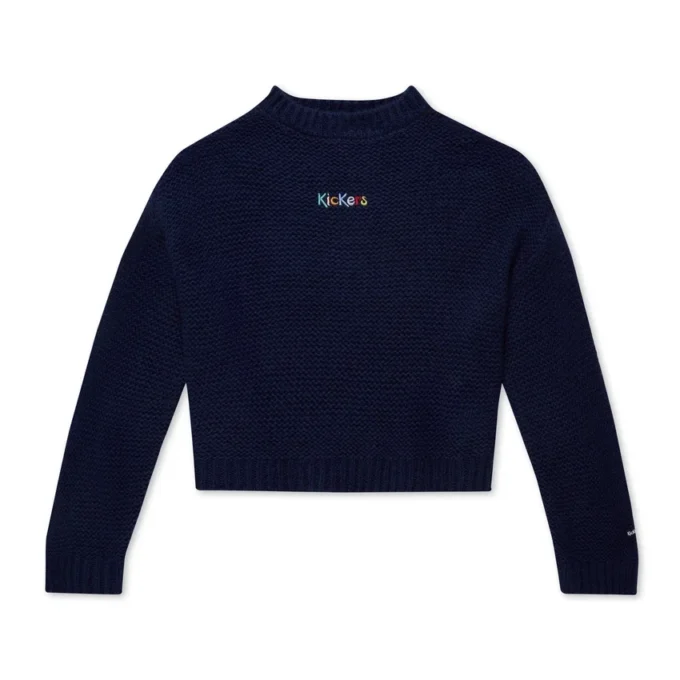 Pull-over à col bateau et manches larges Kickers bleu marine pour femme Pull-over à col bateau et manches larges Kickers bleu marine pour femme