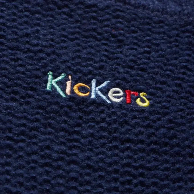Pull-over à col bateau et manches larges Kickers bleu marine pour femme Pull-over à col bateau et manches larges Kickers bleu marine pour femme