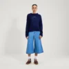 Pull-over à col bateau et manches larges Kickers bleu marine pour femme Pull-over à col bateau et manches larges Kickers bleu marine pour femme