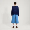 Pull-over à col bateau et manches larges Kickers bleu marine pour femme Pull-over à col bateau et manches larges Kickers bleu marine pour femme