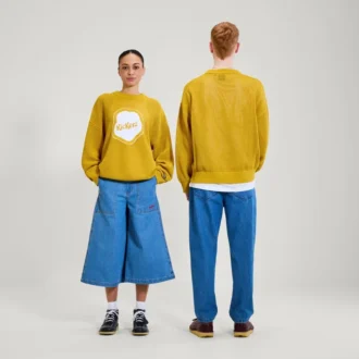 Pull-over unisexe pour adulte Kickers Classic en maille jacquard jaune