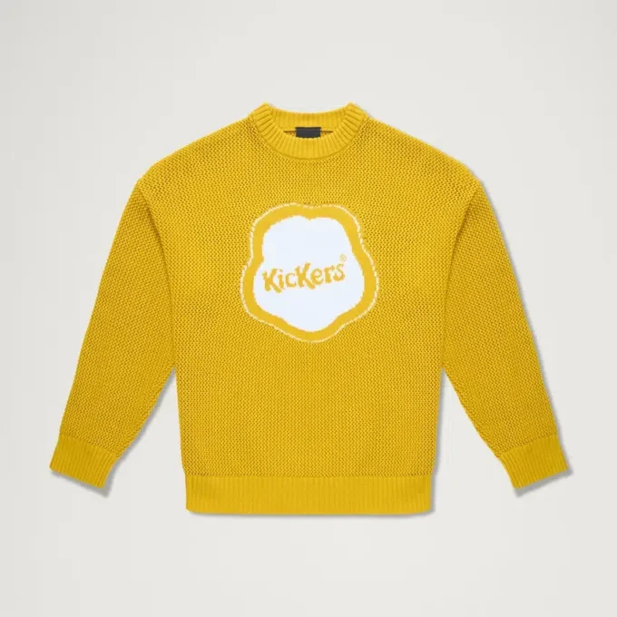 Pull-over unisexe pour adulte Kickers Classic en maille jacquard jaune