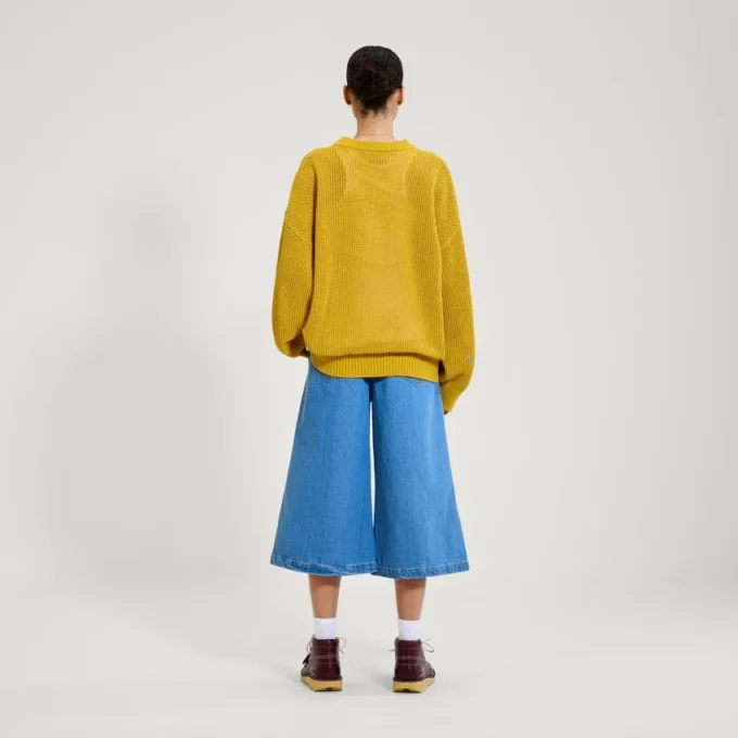 Pull-over unisexe pour adulte Kickers Classic en maille jacquard jaune