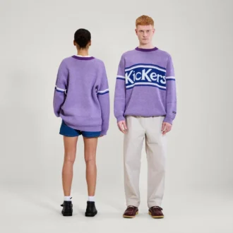 Pull unisexe adulte Kickers avec logo sur la poitrine, violet