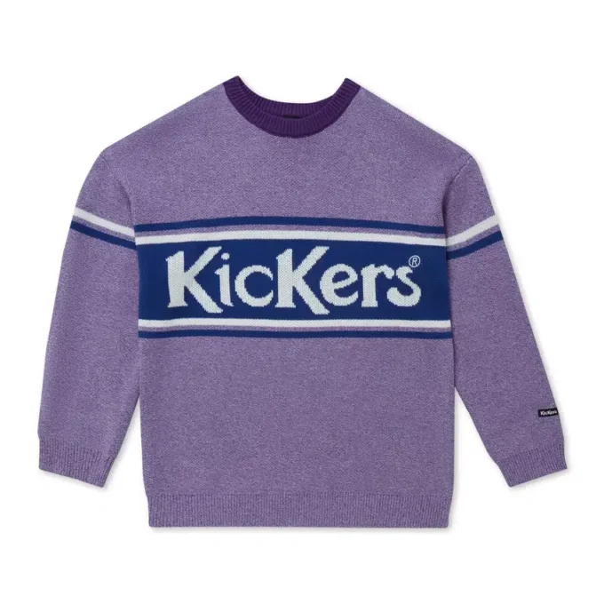 Pull unisexe adulte Kickers avec logo sur la poitrine, violet