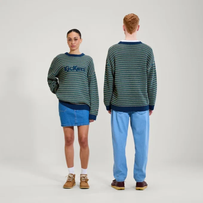 Pull unisexe adulte Kickers à logo sur la poitrine, motif multicolore