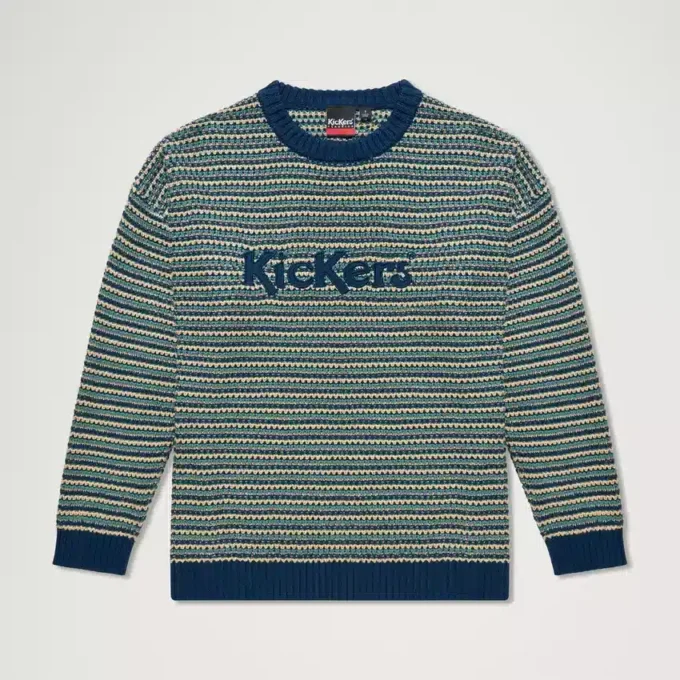 Pull unisexe adulte Kickers à logo sur la poitrine, motif multicolore