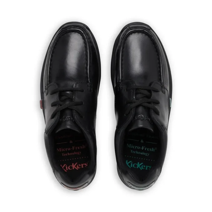 Reasan Lace en cuir noir pour jeunes hommes Reasan Lace en cuir noir pour jeunes hommes