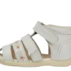Sandales Baby Wriggle Flower en cuir blanc