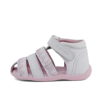 Sandales Baby Wriggle Wave en cuir blanc