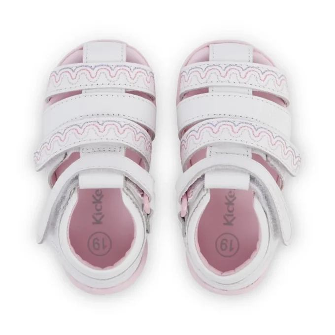 Sandales Baby Wriggle Wave en cuir blanc Sandales Baby Wriggle Wave en cuir blanc