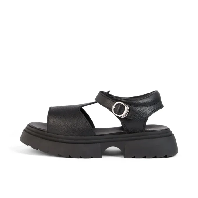 Sandales en cuir Kenzi pour jeunes filles, noir Sandales en cuir Kenzi pour jeunes filles, noir