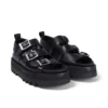Sandales en cuir Knox Lo Buckle pour femmes, noir Sandales en cuir Knox Lo Buckle pour femmes, noir