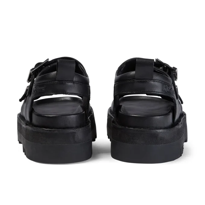Sandales en cuir Knox Lo Buckle pour femmes, noir Sandales en cuir Knox Lo Buckle pour femmes, noir