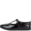 Sandales Kariko T Bar en cuir verni noir pour jeunes filles