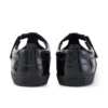 Sandales Kariko T Bar en cuir verni noir pour jeunes filles