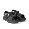 Sandales Kenzi pour filles junior en cuir noir Sandales Kenzi pour filles junior en cuir noir