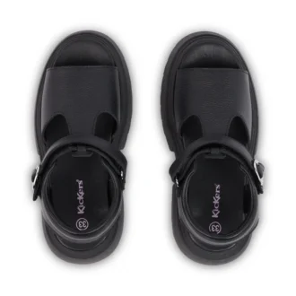 Sandales Kenzi pour filles junior en cuir noir