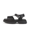 Sandales Kenzi pour filles junior en cuir noir Sandales Kenzi pour filles junior en cuir noir